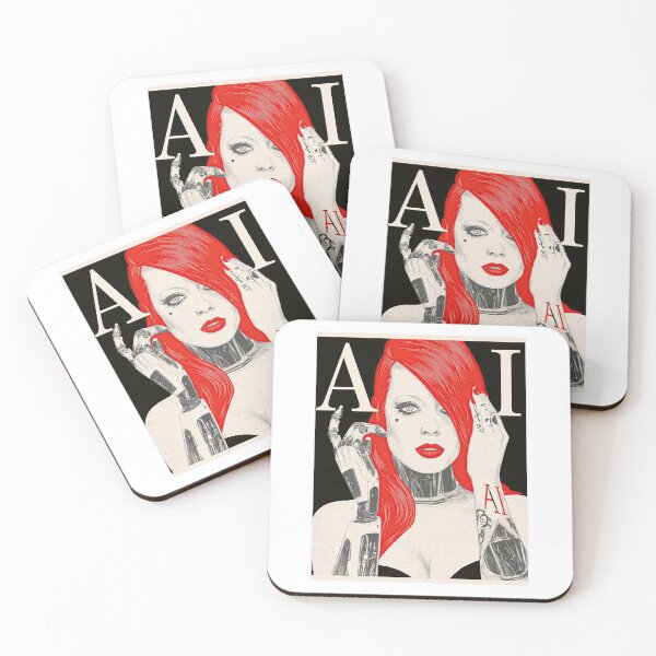 Item preview, Red Haired Cyborg Woman AI Portrait designed and sold by Piotrek0001.