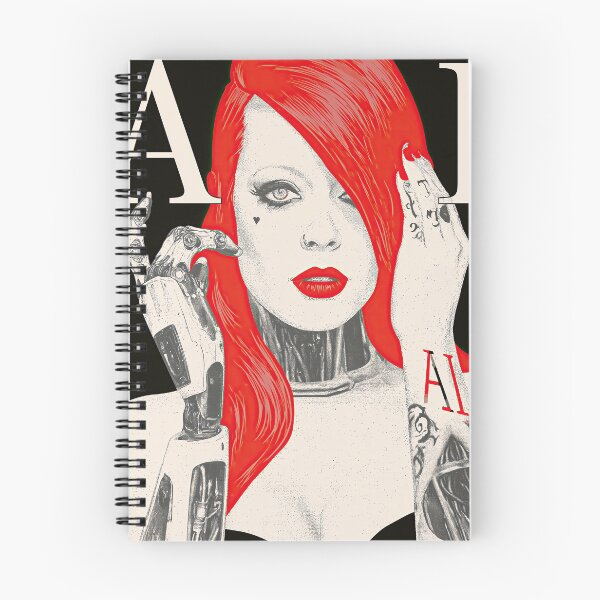 Item preview, Red Haired Cyborg Woman AI Portrait designed and sold by Piotrek0001.