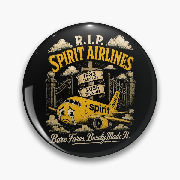 Item preview, RIP Spirit Airlines Sad Yellow Plane RIP Budget Airline Cemetery designed and sold by graphixpolash.