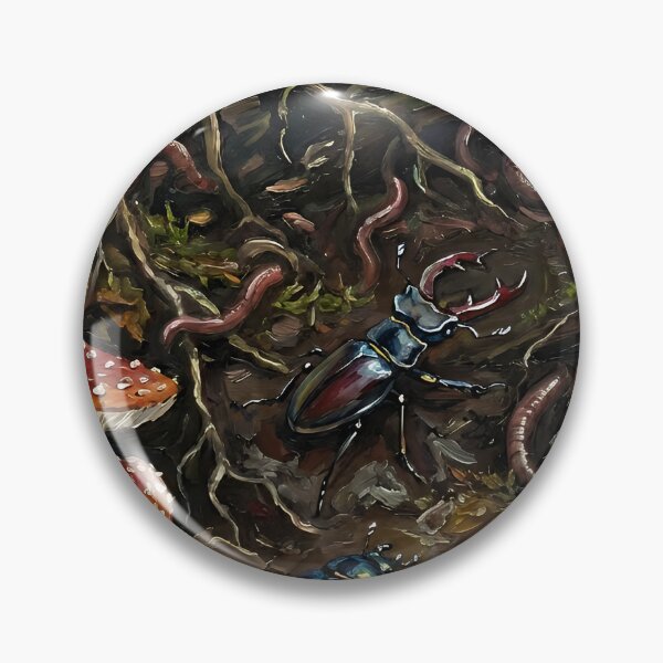 Item preview, Goblincore Forest Floor Illustration with Earthworms, Beetles and Mushrooms designed and sold by cr6zym1nd.