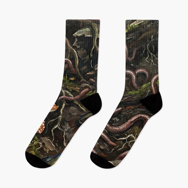Item preview, Goblincore Forest Floor Illustration with Earthworms, Beetles and Mushrooms designed and sold by cr6zym1nd.