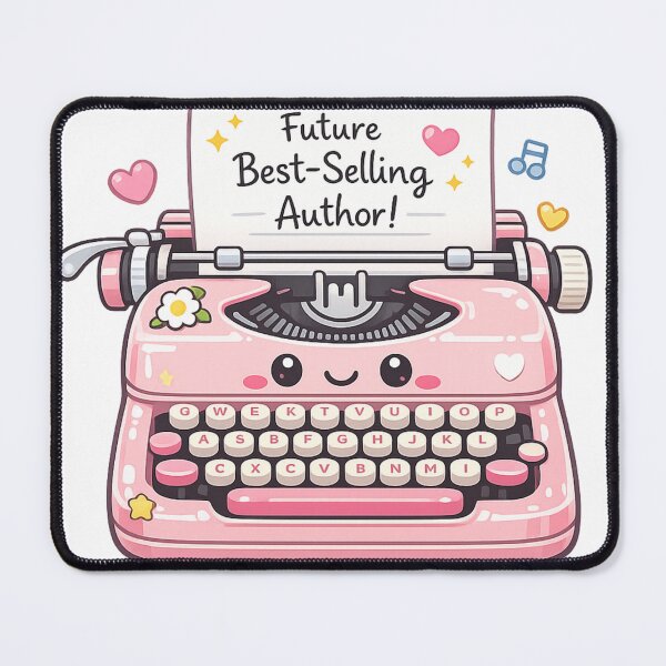 Item preview, Future Best Selling Author Pink Typewriter designed and sold by Art by Debasish.