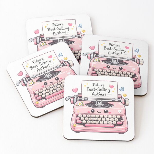 Item preview, Future Best Selling Author Pink Typewriter designed and sold by Art by Debasish.