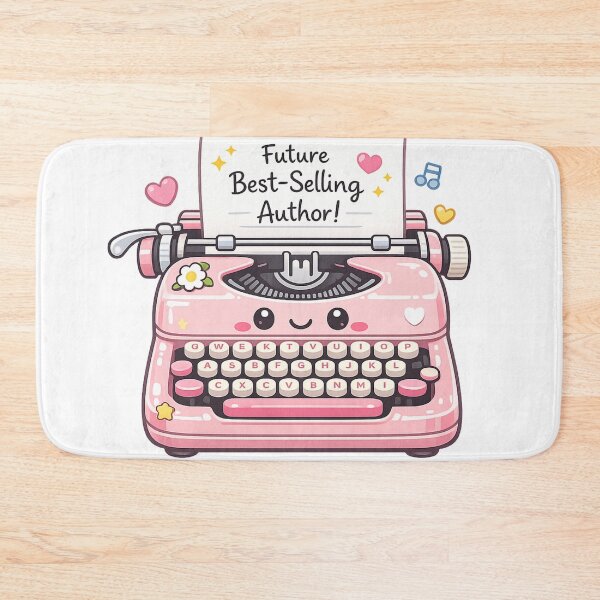 Item preview, Future Best Selling Author Pink Typewriter designed and sold by Art by Debasish.