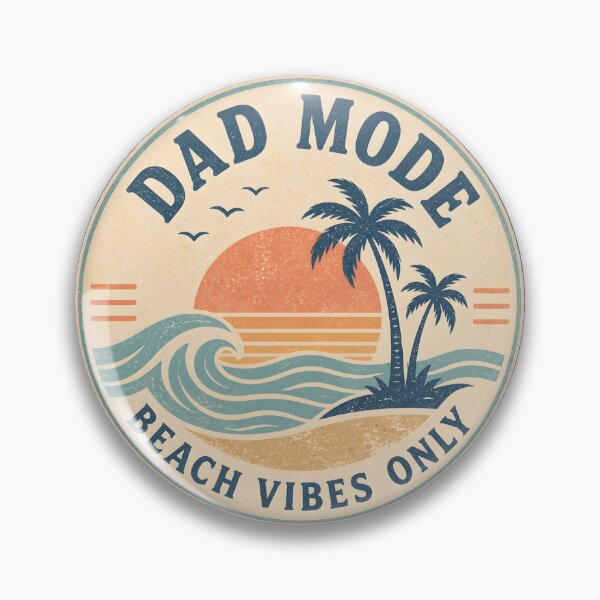 Item preview, Dad Mode Beach Vibes Only Sticker – Retro Sunset Palm Tree Ocean Design for Cool Dads designed and sold by FestivityFinds.