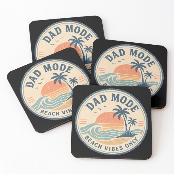Item preview, Dad Mode Beach Vibes Only Sticker – Retro Sunset Palm Tree Ocean Design for Cool Dads designed and sold by FestivityFinds.