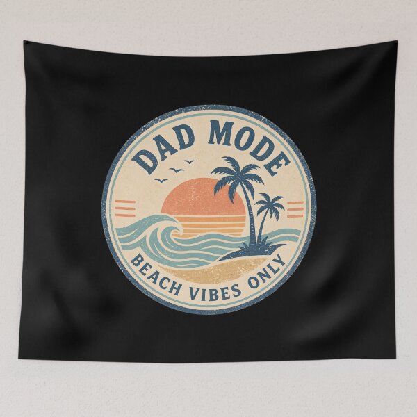 Item preview, Dad Mode Beach Vibes Only Sticker – Retro Sunset Palm Tree Ocean Design for Cool Dads designed and sold by FestivityFinds.
