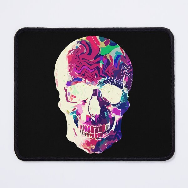 Item preview, Neon Psychedelic Swirling Skull Vibrant Abstract Art designed and sold by RamyGallery.