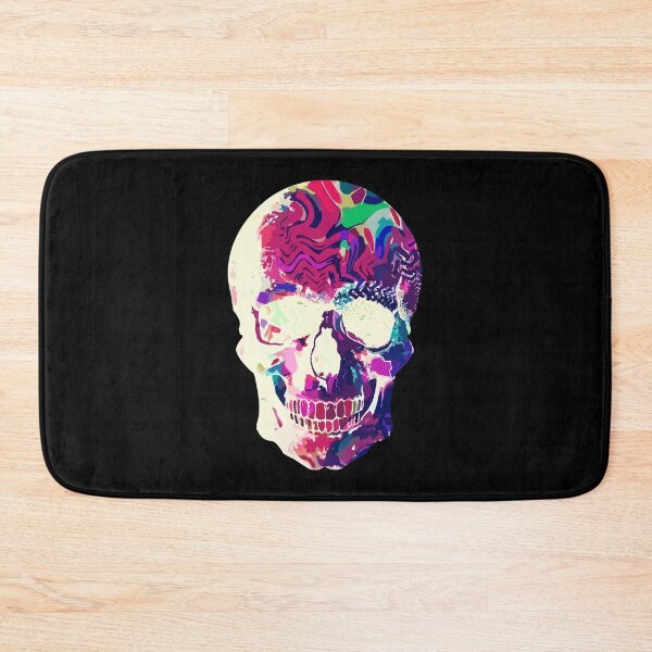 Item preview, Neon Psychedelic Swirling Skull Vibrant Abstract Art designed and sold by RamyGallery.