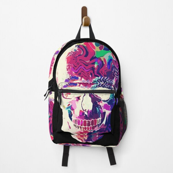 Item preview, Neon Psychedelic Swirling Skull Vibrant Abstract Art designed and sold by RamyGallery.