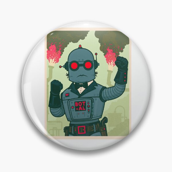 Item preview, Retro Robot Overlord Propaganda Poster designed and sold by Piotrek0001.