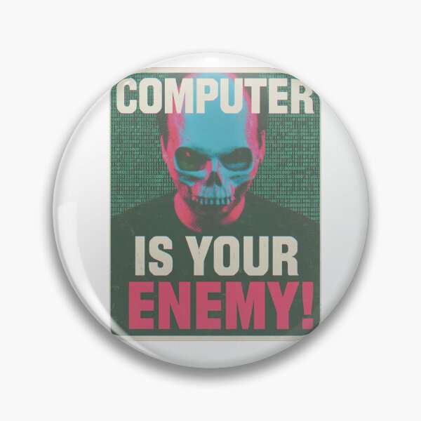 Item preview, Computer Is Your Enemy Blue Skull Poster designed and sold by Piotrek0001.
