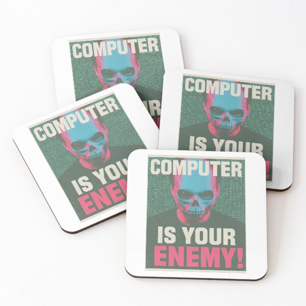 Item preview, Computer Is Your Enemy Blue Skull Poster designed and sold by Piotrek0001.