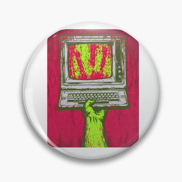 Item preview, Green Hand Holding Glowing Pink Monitor designed and sold by Piotrek0001.
