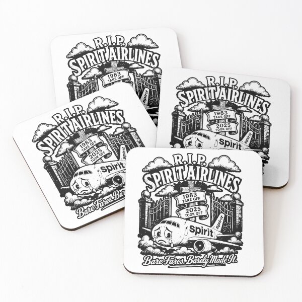 Item preview, RIP Spirit Airlines Sad Yellow Plane RIP Budget black and white designed and sold by graphixpolash.