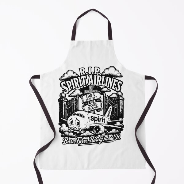 Item preview, RIP Spirit Airlines Sad Yellow Plane RIP Budget black and white designed and sold by graphixpolash.