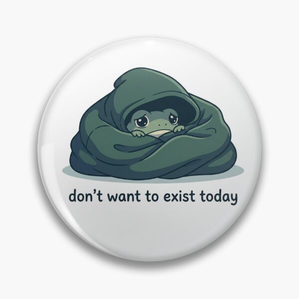 Item preview, Don’t Want To Exist Today – Sad Frog Hoodie Sticker designed and sold by Elviqus Shop.