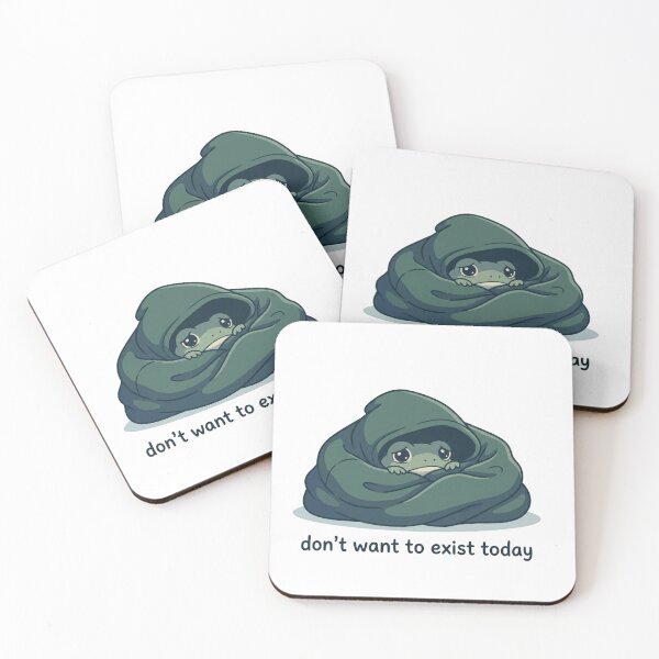 Item preview, Don’t Want To Exist Today – Sad Frog Hoodie Sticker designed and sold by Elviqus Shop.