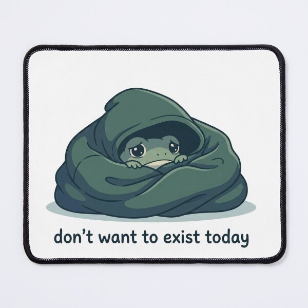 Item preview, Don’t Want To Exist Today – Sad Frog Hoodie Sticker designed and sold by Elviqus Shop.