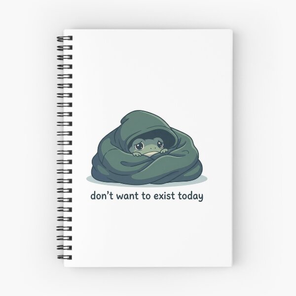 Item preview, Don’t Want To Exist Today – Sad Frog Hoodie Sticker designed and sold by Elviqus Shop.