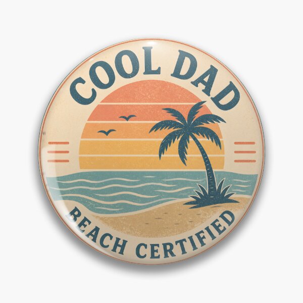Item preview, Cool Dad Beach Certified Sticker – Vintage Sunset Ocean Palm Tree Retro Dad Life Decal designed and sold by FestivityFinds.