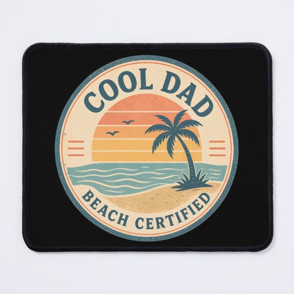 Item preview, Cool Dad Beach Certified Sticker – Vintage Sunset Ocean Palm Tree Retro Dad Life Decal designed and sold by FestivityFinds.