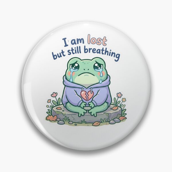 Item preview, Sad Frog Lost But Still Breathing – Cute Emotional Frog Sticker designed and sold by Elviqus Shop.