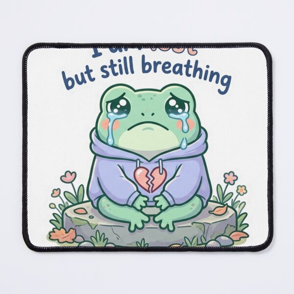 Item preview, Sad Frog Lost But Still Breathing – Cute Emotional Frog Sticker designed and sold by Elviqus Shop.