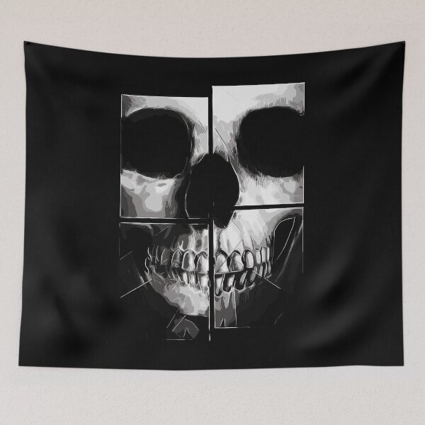 Item preview, Shattered X-Ray Skull Monochrome Panel Art designed and sold by RamyGallery.
