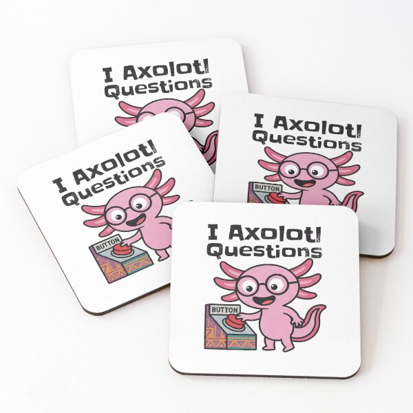 Item preview, I axolotl Questions cute nerd pink pressing Oh No red button tadpole with aztec shirt designed and sold by bard-art.