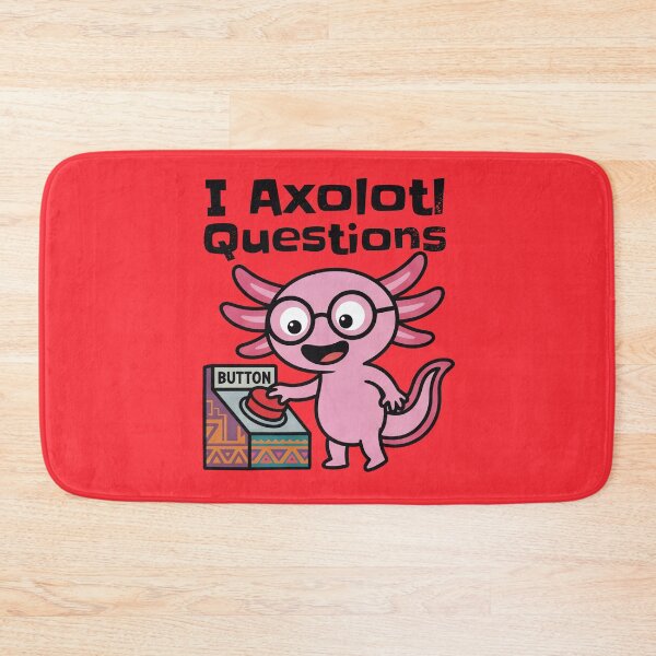 Item preview, I axolotl Questions cute nerd pink pressing Oh No red button tadpole with aztec shirt designed and sold by bard-art.