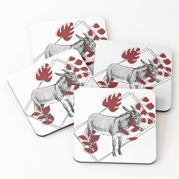 Item preview, Vintage Donkey & Red Monstera - Rustic Art designed and sold by Kanniax.