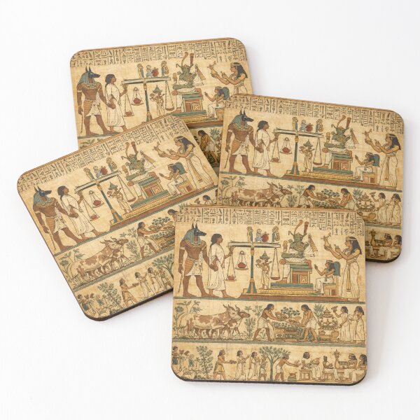 Item preview, Ancient Egyptian Life Papyrus Art | Hieroglyphics Nile Scene Vintage Egypt Design designed and sold by Queen Cleopatra.