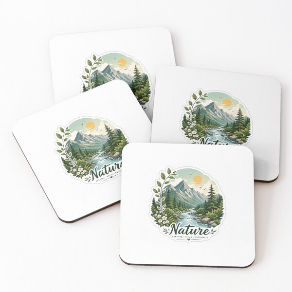 Item preview, Nature Lover Sticker | Mountain River Forest Aesthetic | Green Nature Design designed and sold by Ishratparween11.