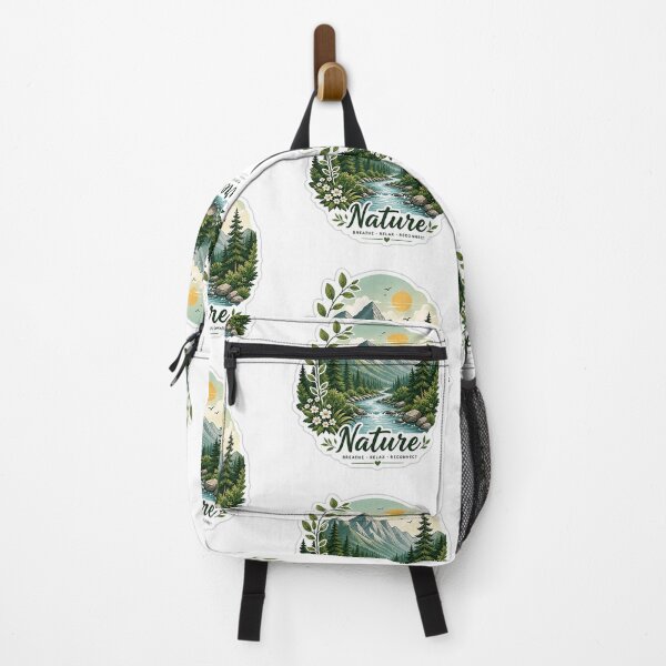 Item preview, Nature Lover Sticker | Mountain River Forest Aesthetic | Green Nature Design designed and sold by Ishratparween11.