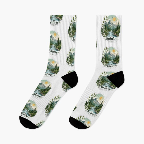 Item preview, Nature Lover Sticker | Mountain River Forest Aesthetic | Green Nature Design designed and sold by Ishratparween11.