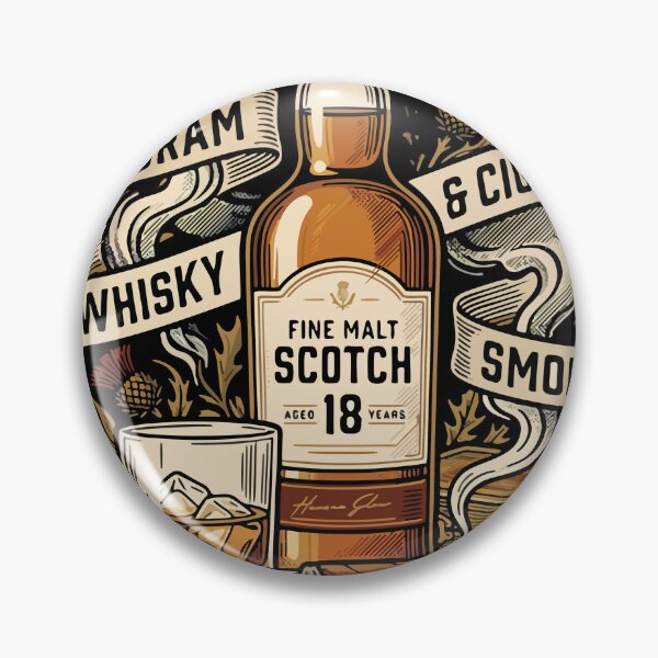 Item preview, Vintage Fine Malt Scotch Whisky and Cigars Gentleman's Bar Graphic designed and sold by 89BLACK.