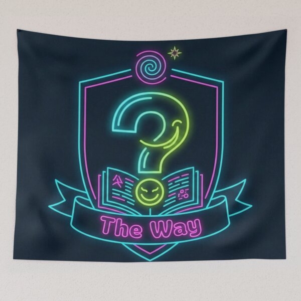 Item preview, Secret Society of Autodidacts Official Crest - Neon Book & Question Mark "The Way" designed and sold by InnerwayStudio.