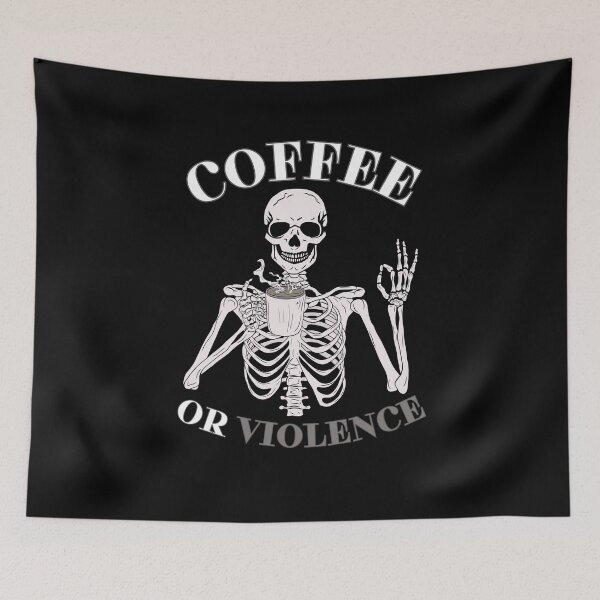 Item preview, coffee or violence simple classic design designed and sold by OldSkullDesigns.