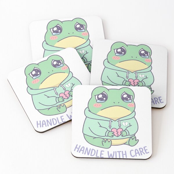 Item preview, Handle With Care Frog – Cute Sensitive Frog Sticker designed and sold by Elviqus Shop.