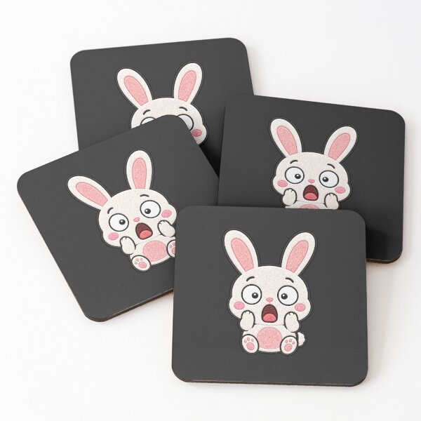 Item preview, Shocked Bunny Kawaii Cute Funny Surprised Rabbit Cartoon Sticker designed and sold by ColorSplash123.