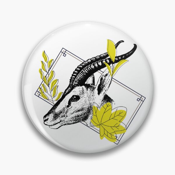 Item preview, Vintage Gazelle & Yellow Botanical Art - Safari Style designed and sold by Kanniax.