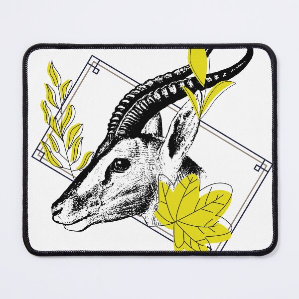 Item preview, Vintage Gazelle & Yellow Botanical Art - Safari Style designed and sold by Kanniax.