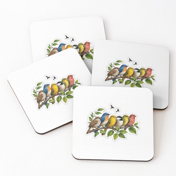 Item preview, Colorful Birds Sticker | Cute Bird Illustration | Nature Wildlife Design designed and sold by Ishratparween11.