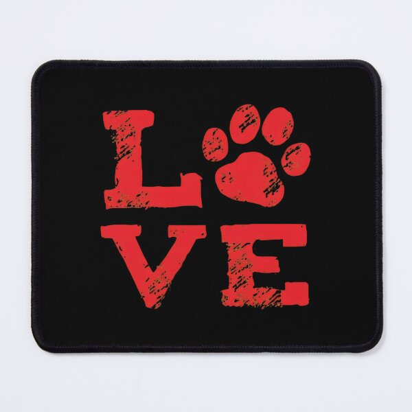 Item preview, Distressed Love Paw Print Typography designed and sold by OlyvieArt.