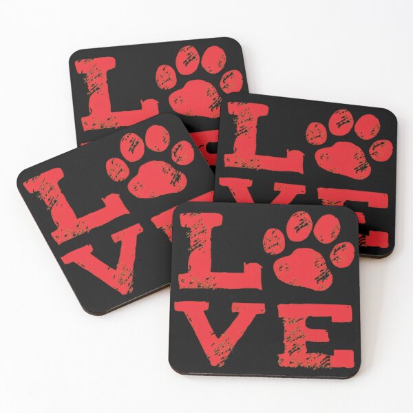 Item preview, Distressed Love Paw Print Typography designed and sold by OlyvieArt.