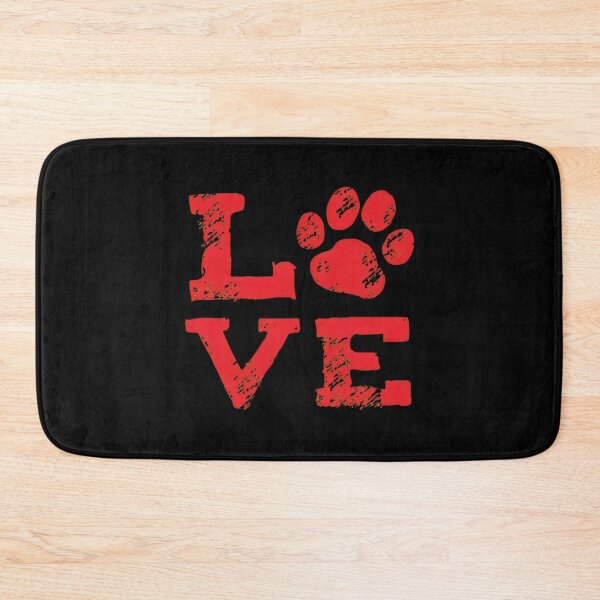 Item preview, Distressed Love Paw Print Typography designed and sold by OlyvieArt.