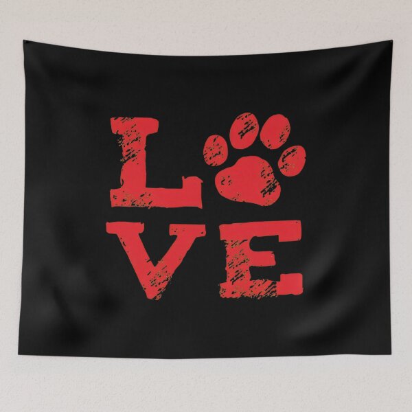 Item preview, Distressed Love Paw Print Typography designed and sold by OlyvieArt.