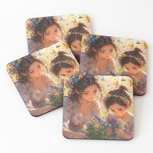 Item preview, Mom and Daughter Gathering Wildflowers and Herbs designed and sold by M-Y-A-R-T-.
