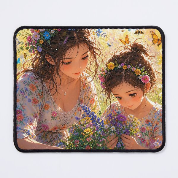 Item preview, Mom and Daughter Gathering Wildflowers and Herbs designed and sold by M-Y-A-R-T-.